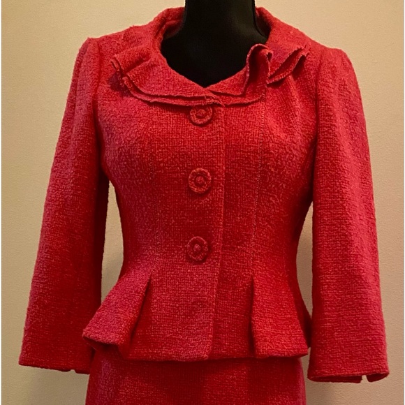 Kay Unger 2-Piece Pink Tweed Suit / Outfit (Top and Skirt) (6) - Picture 2 of 7